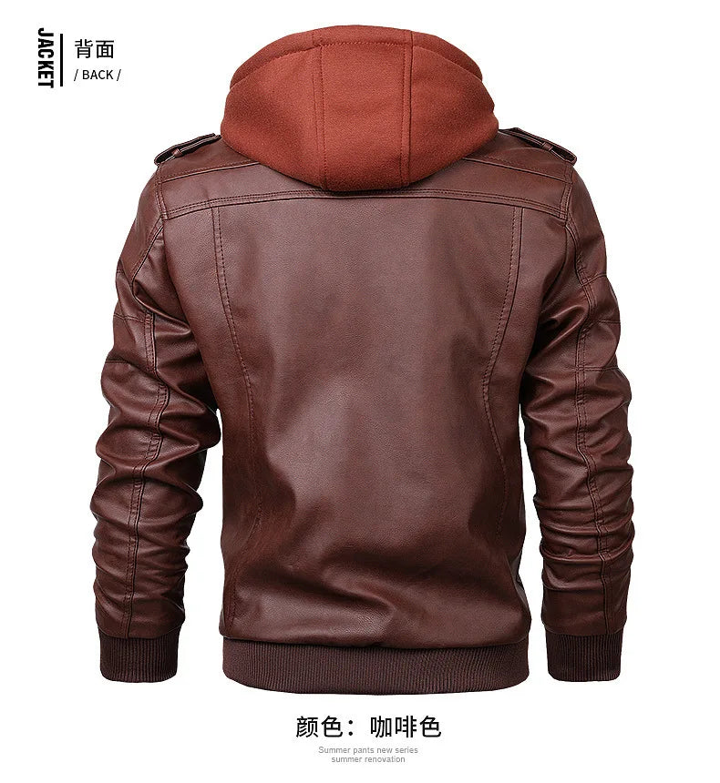 2024 Men’s Reflective Leather Motorcycle Jacket