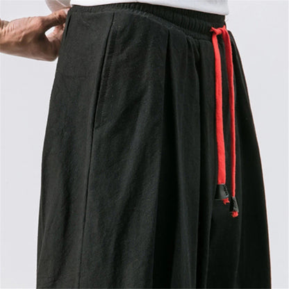 Men's Oversized Loose Harem Pants – Autumn Chinese Linen Trousers