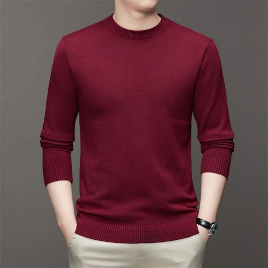 Men's Round Neck Long Sleeve Sweater – Soft and Warm