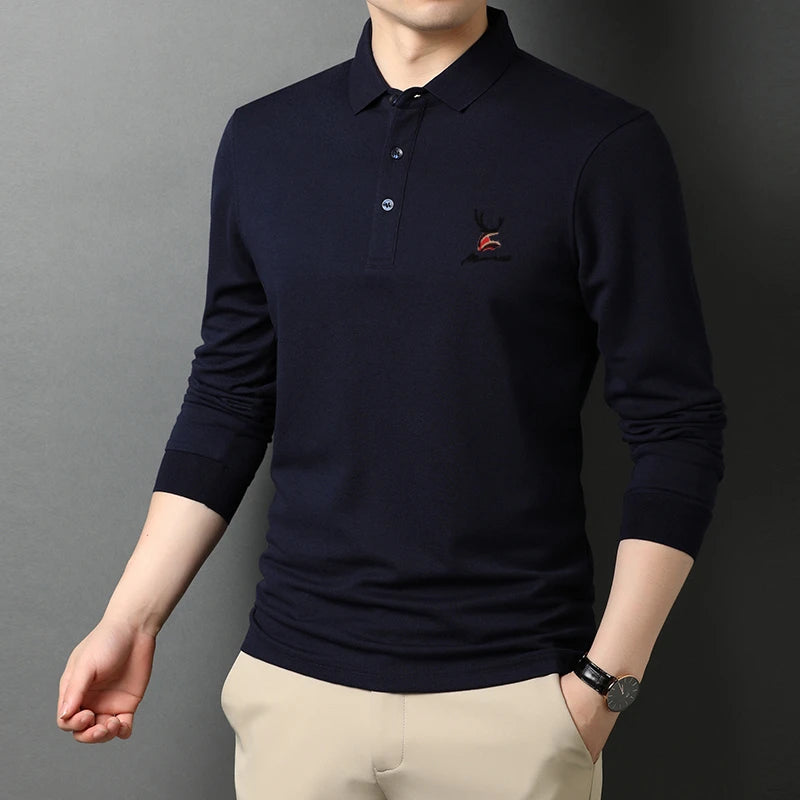 Men's Casual Embroidery Polo Shirt