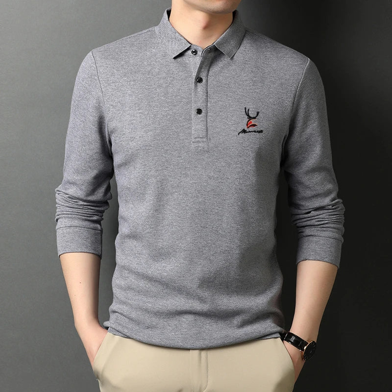 Men's Casual Embroidery Polo Shirt