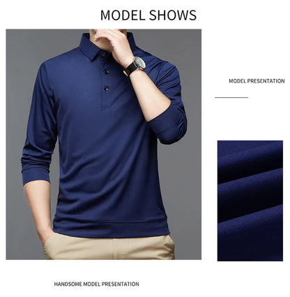 Men's Business Solid Polo Shirt