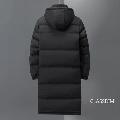 New Winter Men Long Puffer Jackets Hooded Casual Duck Down Coats Quality Male Outdoor Windproof Warm Winter Parkas Mens Clothing