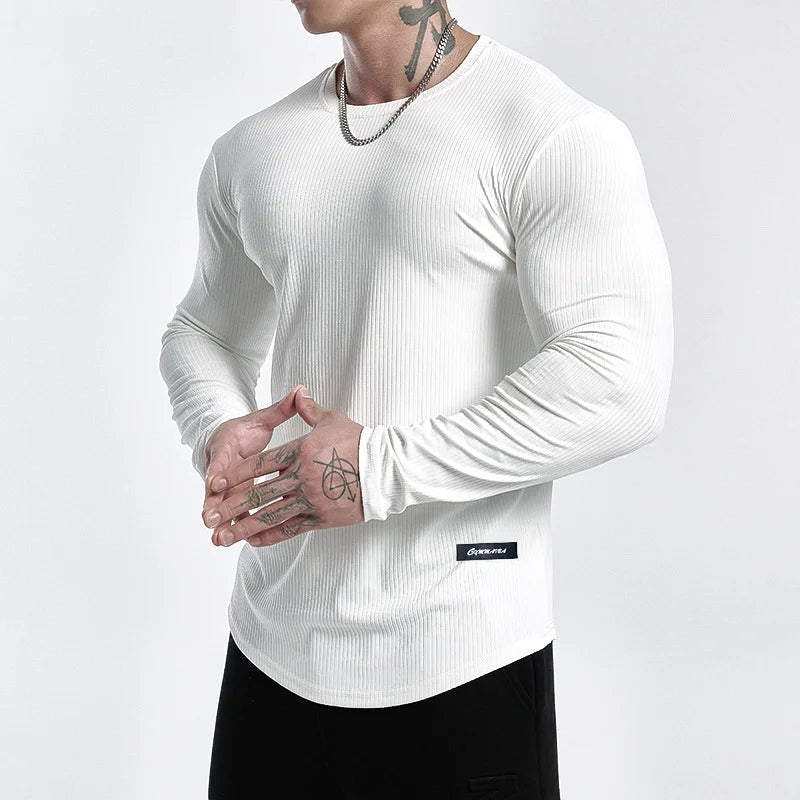 Trendy Striped Fitness Running T-Shirt for Men