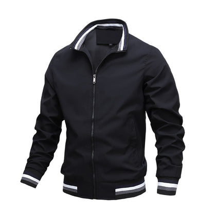 Men's Autumn Winter Stand Collar Zipper Jacket