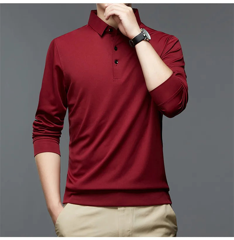 Men's Business Solid Polo Shirt