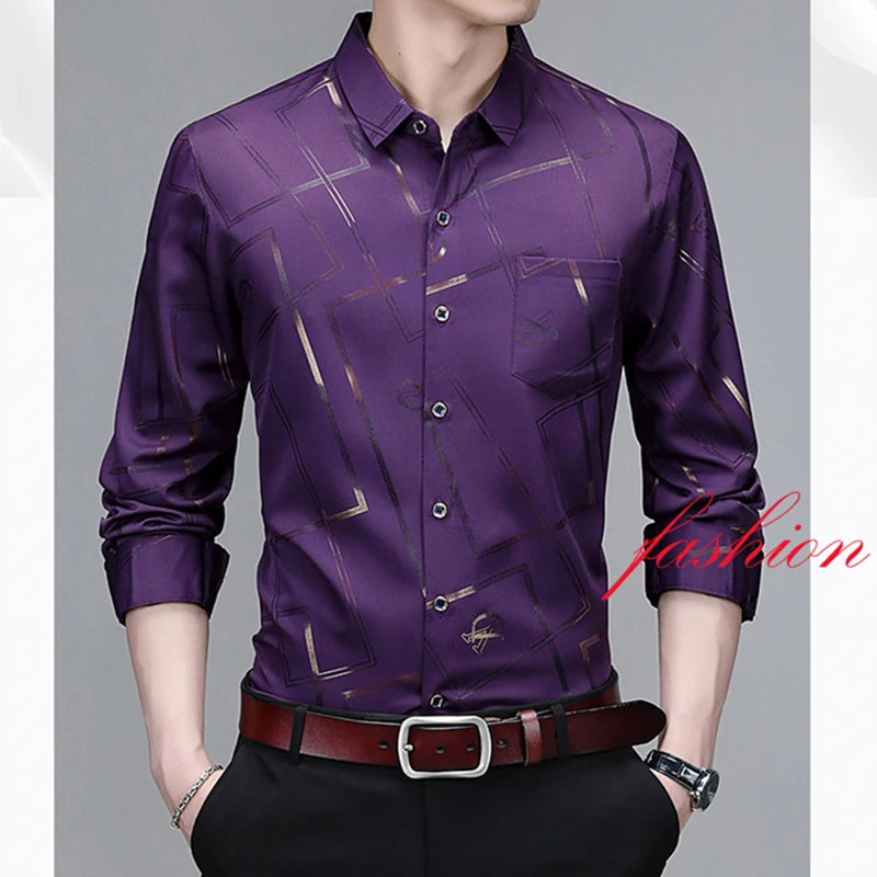 Men's Long Sleeve Printed Shirt