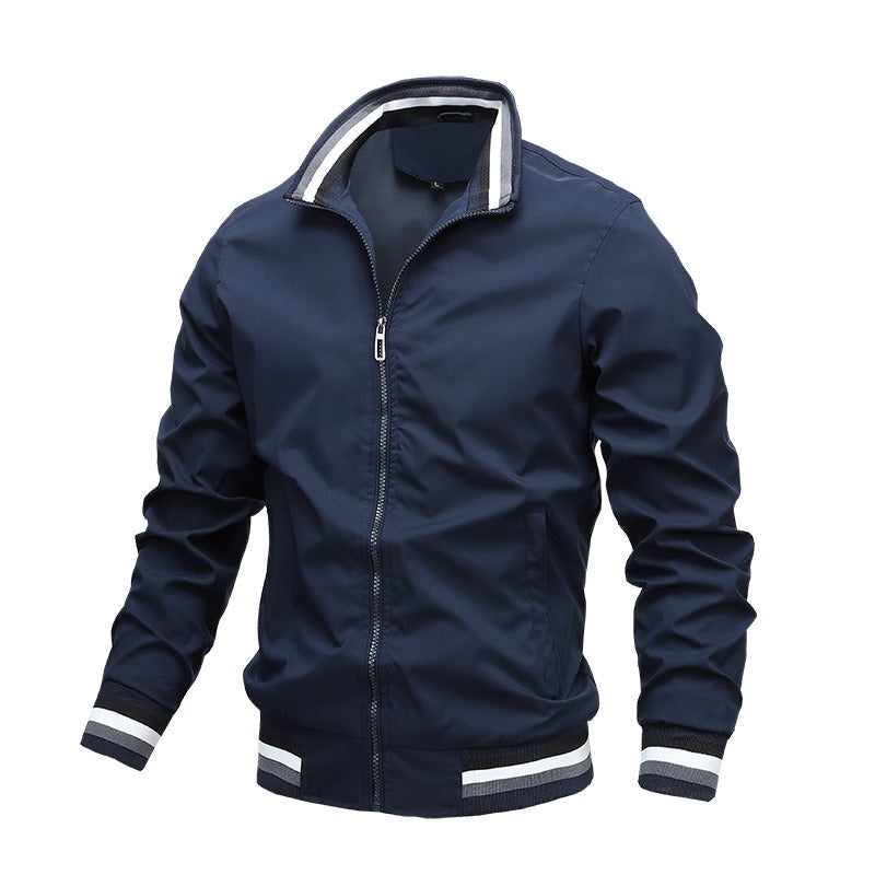 Men's Autumn Winter Stand Collar Zipper Jacket