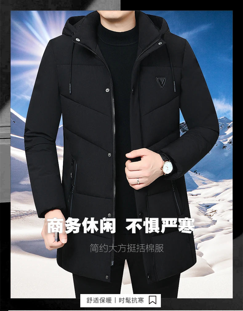 Men's Hooded Winter Down Cotton Coat