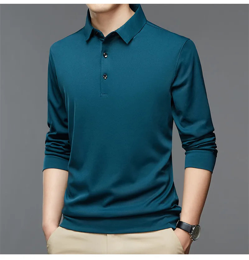 Men's Business Solid Polo Shirt