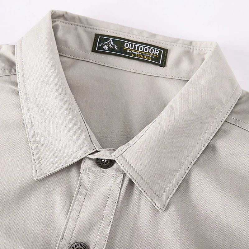 Men's Spring Cotton Cargo Shirt