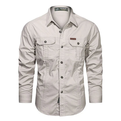 Men's Spring Cotton Cargo Shirt