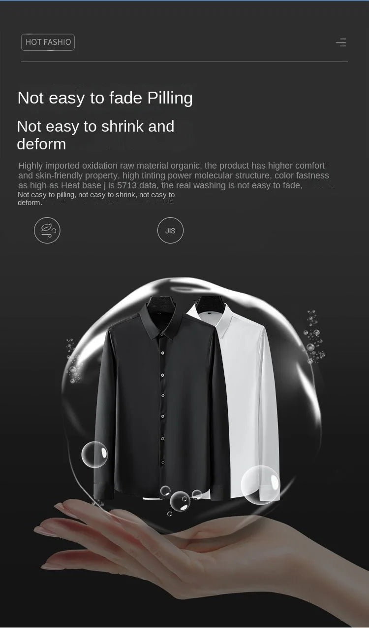 Men's Long Sleeve Non-Iron Wrinkle-Resistant Shirt