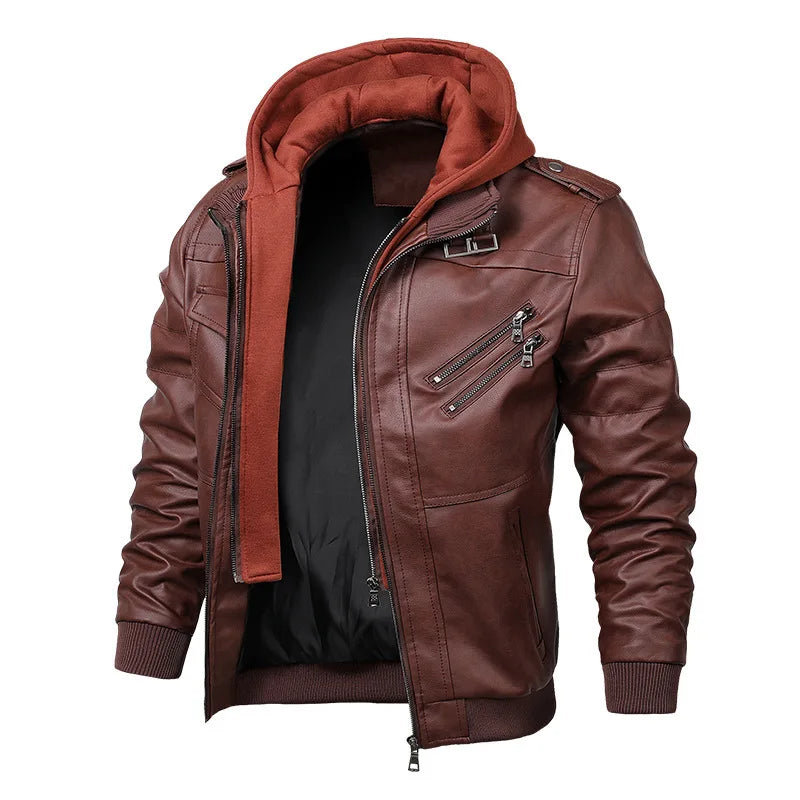 2024 Men’s Reflective Leather Motorcycle Jacket