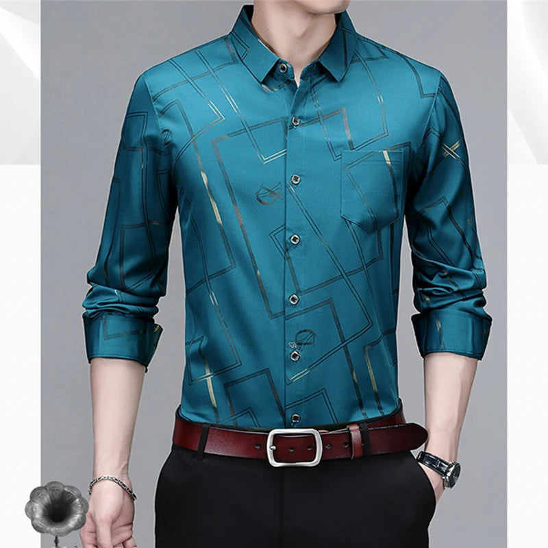 Men's Long Sleeve Printed Shirt