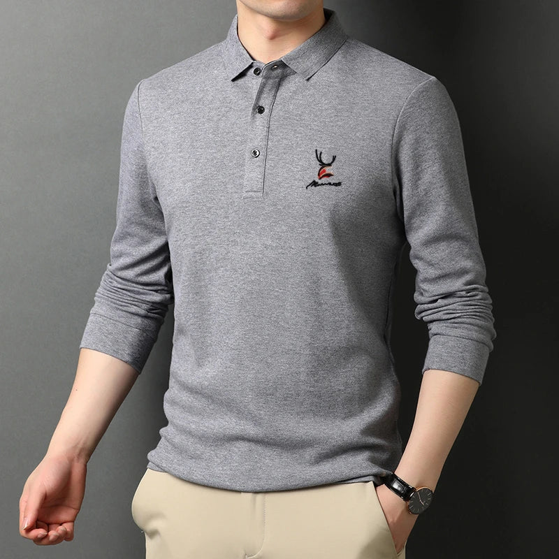 Men's Casual Embroidery Polo Shirt