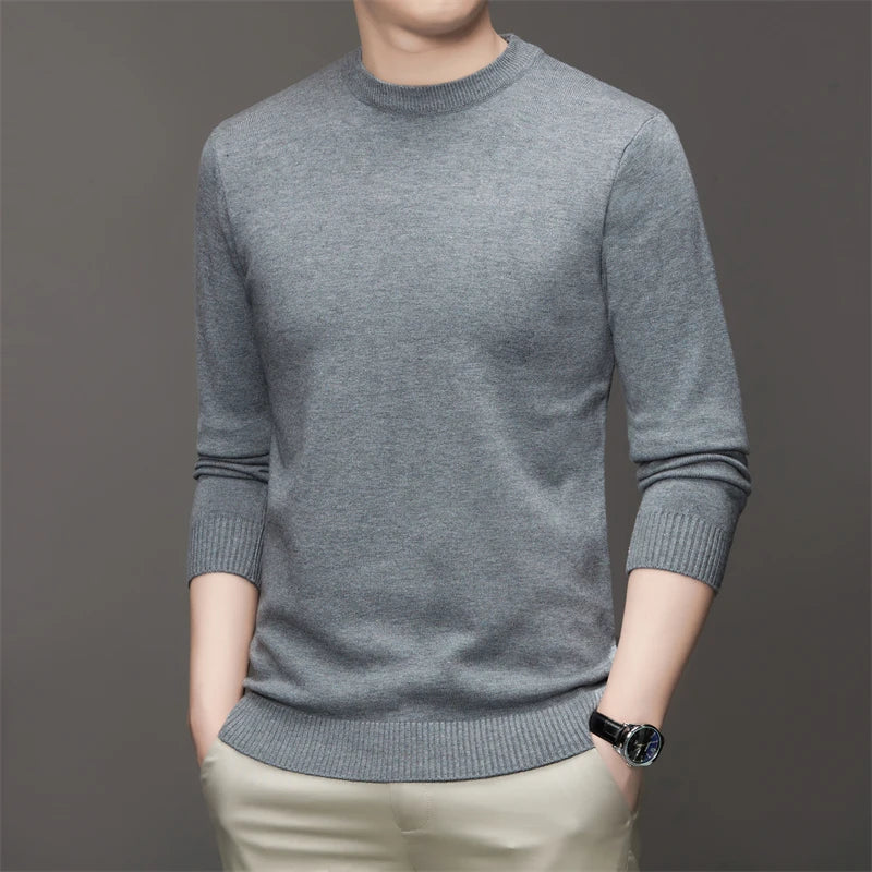 Men's Round Neck Long Sleeve Sweater – Soft and Warm