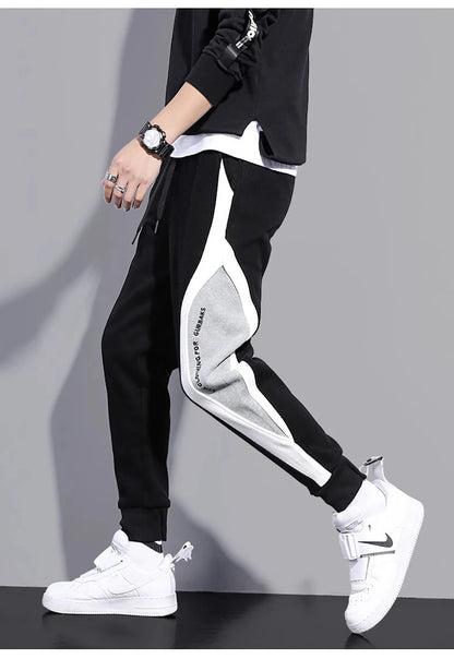 Men's Loose Fit Sports Pants – Patchwork Casual Training Trousers