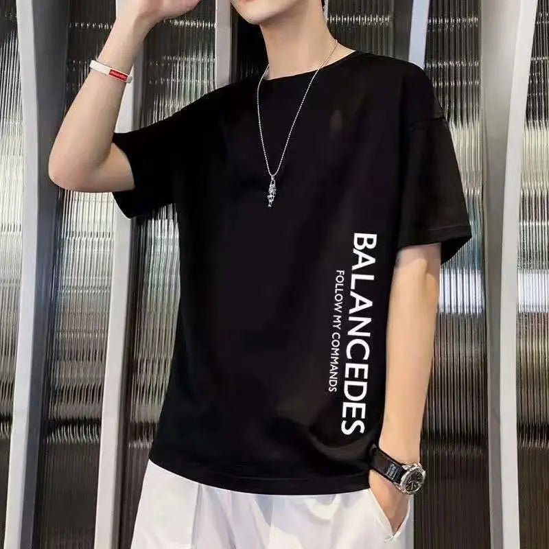 Men's Summer Loose Fit Cotton Printed T-shirt