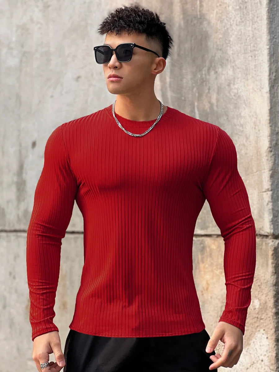 Men's Slim Fit Gym Fitness Long Sleeve T-Shirt