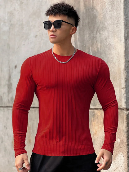 Men's Slim Fit Gym Fitness Long Sleeve T-Shirt