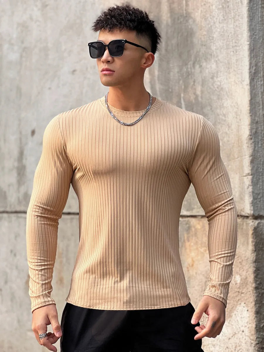 Men's Slim Fit Gym Fitness Long Sleeve T-Shirt