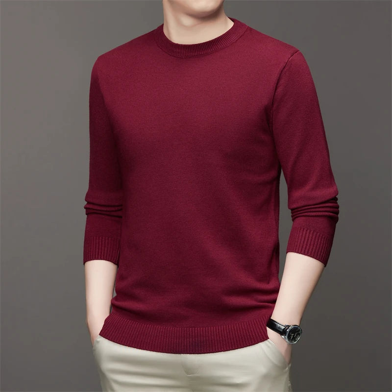 Men's Round Neck Long Sleeve Sweater – Soft and Warm