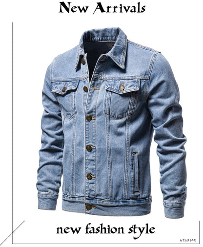 New Autumn Men’s Casual Workwear Jeans Jacket