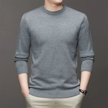 Men's Round Neck Long Sleeve Sweater – Soft and Warm